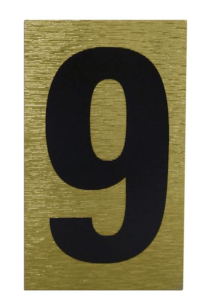 High Visibility House Number - Rowan Black & Gold Sticker #9